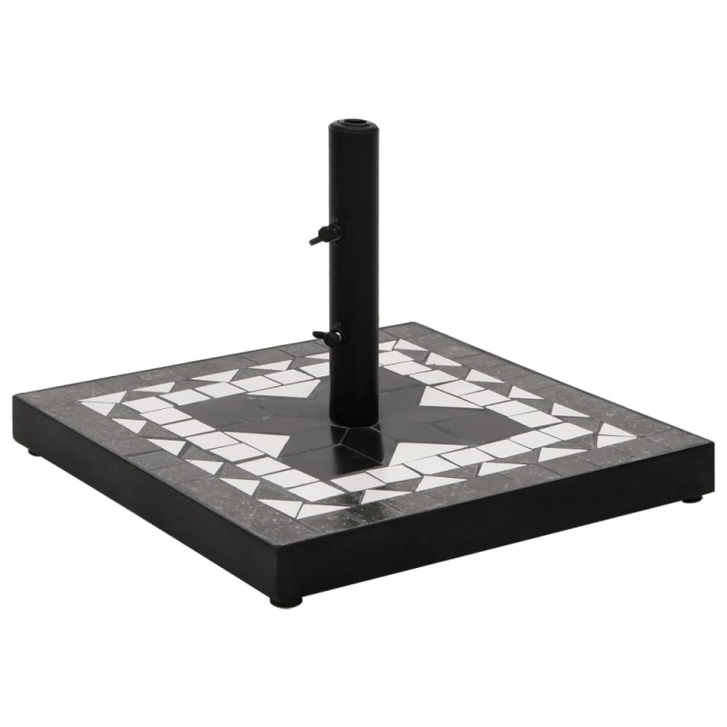 vidaXL Sonnenschirmständer Schwarz und Weiß Quadratisch 12 kg vidaXL Sonnenschirmständer Schwarz und Weiß Quadratisch 12 kg