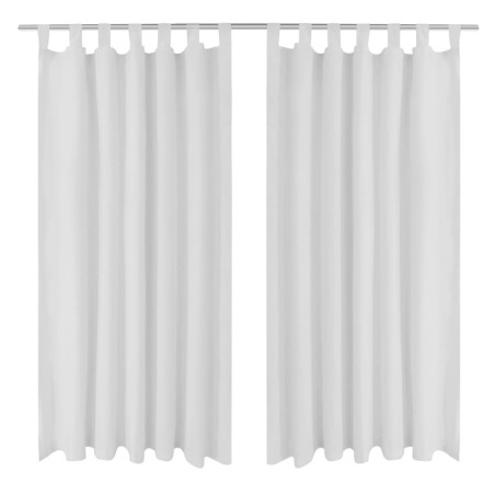 Vorhänge Gardinen aus Satin 2-teilig 140 x 225 cm Weiß