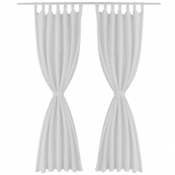 Vorhänge Gardinen aus Satin 2-teilig 140 x 225 cm Weiß