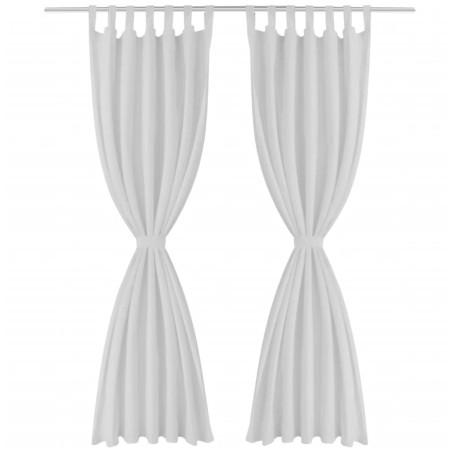 Vorhänge Gardinen aus Satin 2-teilig 140 x 225 cm Weiß
