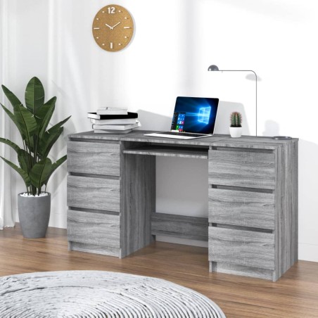 vidaXL Schreibtisch Grau Sonoma 140x50x77 cm Holzwerkstoff