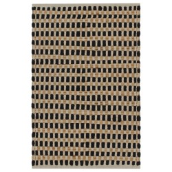 vidaXL Handgewebtes Badematten-Set Jute Stoff Natur und Schwarz