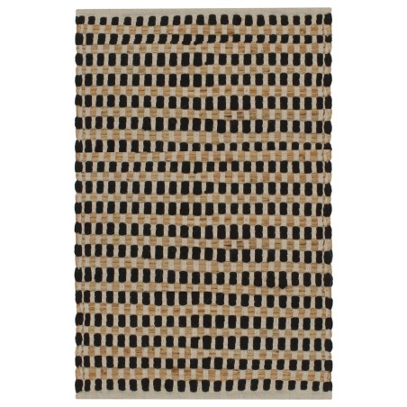vidaXL Handgewebtes Badematten-Set Jute Stoff Natur und Schwarz
