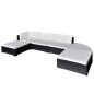 vidaXL 6-tlg. Garten-Lounge-Set mit Auflagen Poly Rattan Schwarz vidaXL 6-tlg. Garten-Lounge-Set mit Auflagen Poly Rattan Schwarz