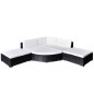 vidaXL 6-tlg. Garten-Lounge-Set mit Auflagen Poly Rattan Schwarz vidaXL 6-tlg. Garten-Lounge-Set mit Auflagen Poly Rattan Schwarz