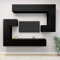 vidaXL 8-tlg. TV-Schrank-Set Schwarz Holzwerkstoff vidaXL 8-tlg. TV-Schrank-Set Schwarz Holzwerkstoff
