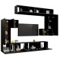vidaXL 8-tlg. TV-Schrank-Set Schwarz Holzwerkstoff vidaXL 8-tlg. TV-Schrank-Set Schwarz Holzwerkstoff