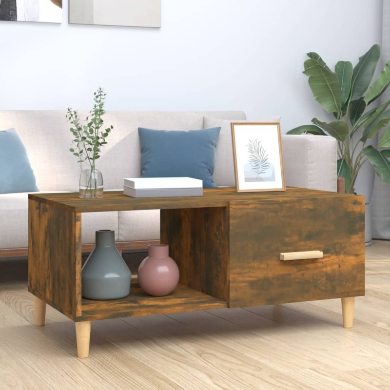 vidaXL Couchtisch Räuchereiche 89,5x50x40 cm Holzwerkstoff vidaXL Couchtisch Räuchereiche 89,5x50x40 cm Holzwerkstoff