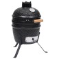 vidaXL 2-in-1 Kamado-Grill Smoker Keramik 56 cm Schwarz vidaXL 2-in-1 Kamado-Grill Smoker Keramik 56 cm Schwarz