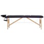 Massagetisch Klappbar 3 Zonen Holz Schwarz und Lila Massagetisch Klappbar 3 Zonen Holz Schwarz und Lila