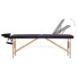 Massagetisch Klappbar 3 Zonen Holz Schwarz und Lila Massagetisch Klappbar 3 Zonen Holz Schwarz und Lila