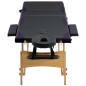 Massagetisch Klappbar 3 Zonen Holz Schwarz und Lila Massagetisch Klappbar 3 Zonen Holz Schwarz und Lila