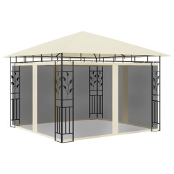 vidaXL Pavillon mit Moskitonetz 3x3x2,73 m Creme 180 g/m²  