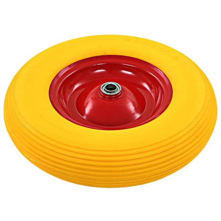 vidaXL Schubkarrenrad mit Achse Massives PU 4,00 - 8 390 mm