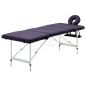 Massagetisch Klappbar 4 Zonen Aluminium Lila Massagetisch Klappbar 4 Zonen Aluminium Lila