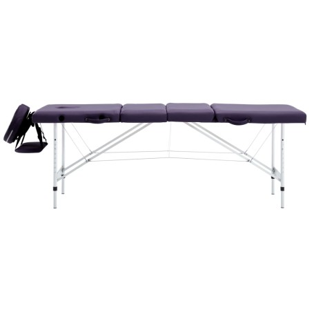 Massagetisch Klappbar 4 Zonen Aluminium Lila