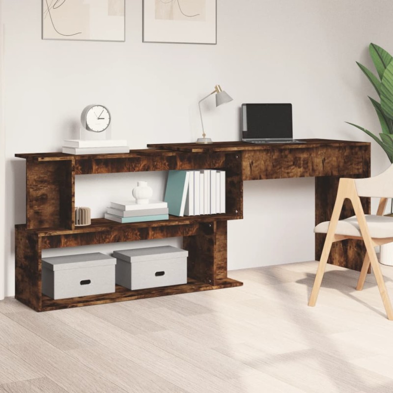 vidaXL Eckschreibtisch Räuchereiche 200x50x76 cm Holzwerkstoff vidaXL Eckschreibtisch Räuchereiche 200x50x76 cm Holzwerkstoff