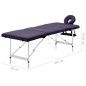 Massagetisch Klappbar 4 Zonen Aluminium Lila Massagetisch Klappbar 4 Zonen Aluminium Lila