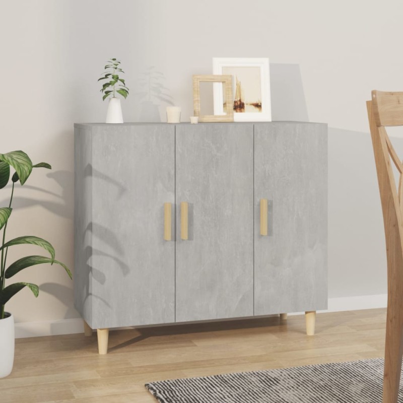 vidaXL Sideboard Betongrau 90x34x80 cm Holzwerkstoff vidaXL Sideboard Betongrau 90x34x80 cm Holzwerkstoff
