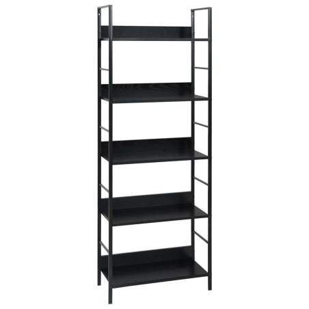 vidaXL Bücherregal 5 Regalböden Schwarz 60x27,6x158,5 cm Holzwerkstoff
