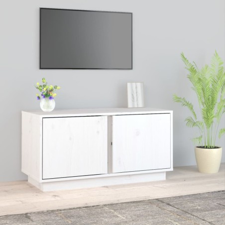 vidaXL TV-Schrank Weiß 80x35x40,5 cm Massivholz Kiefer