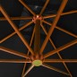 vidaXL Ampelschirm mit Mast Schwarz 3x3 m Massivholz Tanne vidaXL Ampelschirm mit Mast Schwarz 3x3 m Massivholz Tanne