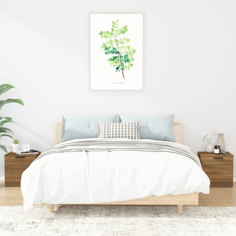 vidaXL Nachttische 2 Stk. Braun Eiche 40x39x40 cm vidaXL Nachttische 2 Stk. Braun Eiche 40x39x40 cm