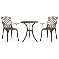 vidaXL 3-tlg. Bistro-Set Aluminiumguss Bronzen
