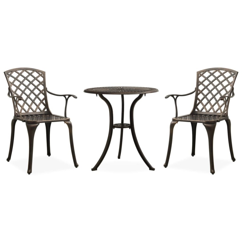 vidaXL 3-tlg. Bistro-Set Aluminiumguss Bronzen vidaXL 3-tlg. Bistro-Set Aluminiumguss Bronzen