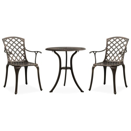 vidaXL 3-tlg. Bistro-Set Aluminiumguss Bronzen