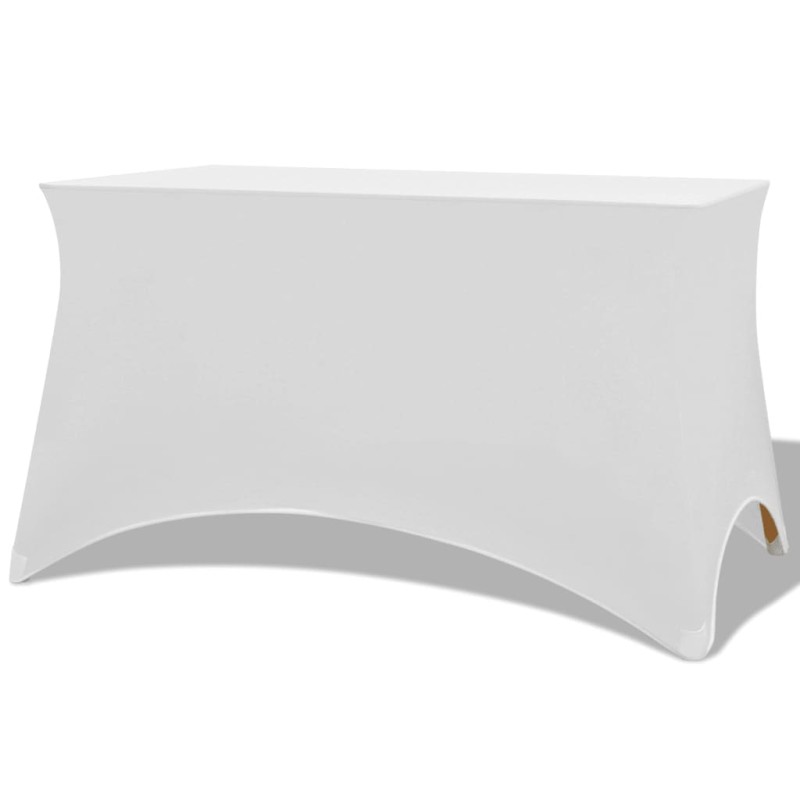 Stretch-Tischhusse 2 Stk. 243 x 76 x 74 cm Weiß Stretch-Tischhusse 2 Stk. 243 x 76 x 74 cm Weiß