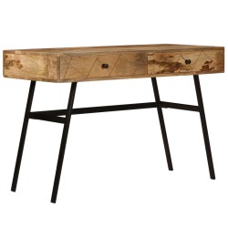 vidaXL Schreibtisch mit Schubladen Massivholz Mango 110×50×76 cm
