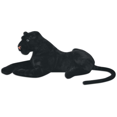 vidaXL Panther Kuscheltier Plüsch Schwarz XXL