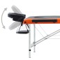 vidaXL Massagetisch Klappbar 3 Zonen Aluminium Schwarz und Orange vidaXL Massagetisch Klappbar 3 Zonen Aluminium Schwarz und Orange