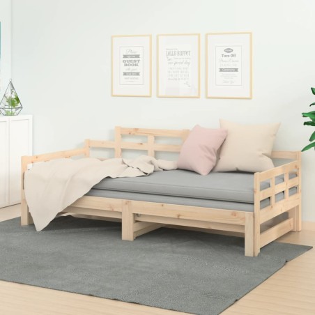 vidaXL Tagesbett Ausziehbar Massivholz Kiefer 2x(80x200) cm