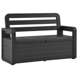 vidaXL Gartenbank mit Stauraum 132,5 cm Kunststoff Anthrazit  