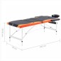 vidaXL Massagetisch Klappbar 3 Zonen Aluminium Schwarz und Orange vidaXL Massagetisch Klappbar 3 Zonen Aluminium Schwarz und Orange