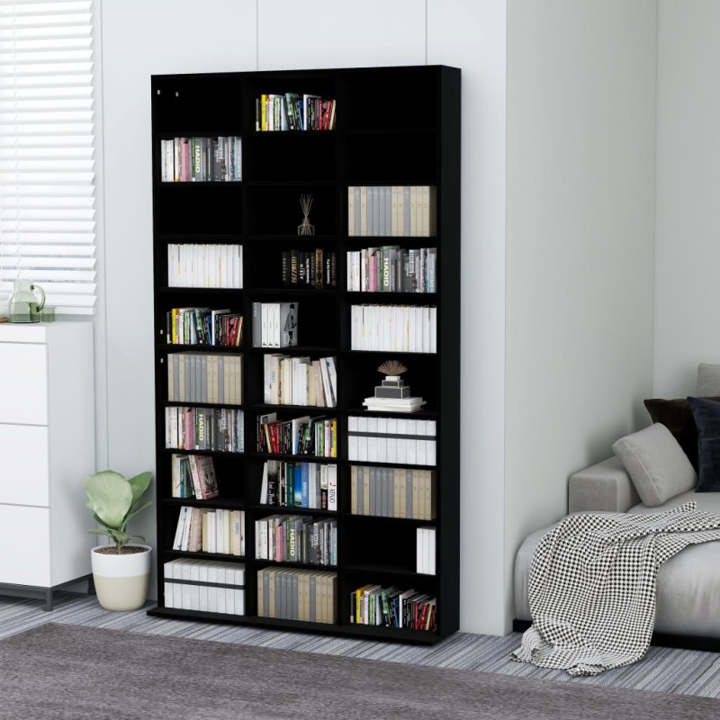vidaXL CD-Schrank Schwarz 102x16x177,5 cm Holzwerkstoff vidaXL CD-Schrank Schwarz 102x16x177,5 cm Holzwerkstoff