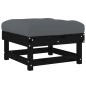 vidaXL Gartenhocker mit Kissen 2 Stk. Schwarz Massivholz Kiefer vidaXL Gartenhocker mit Kissen 2 Stk. Schwarz Massivholz Kiefer