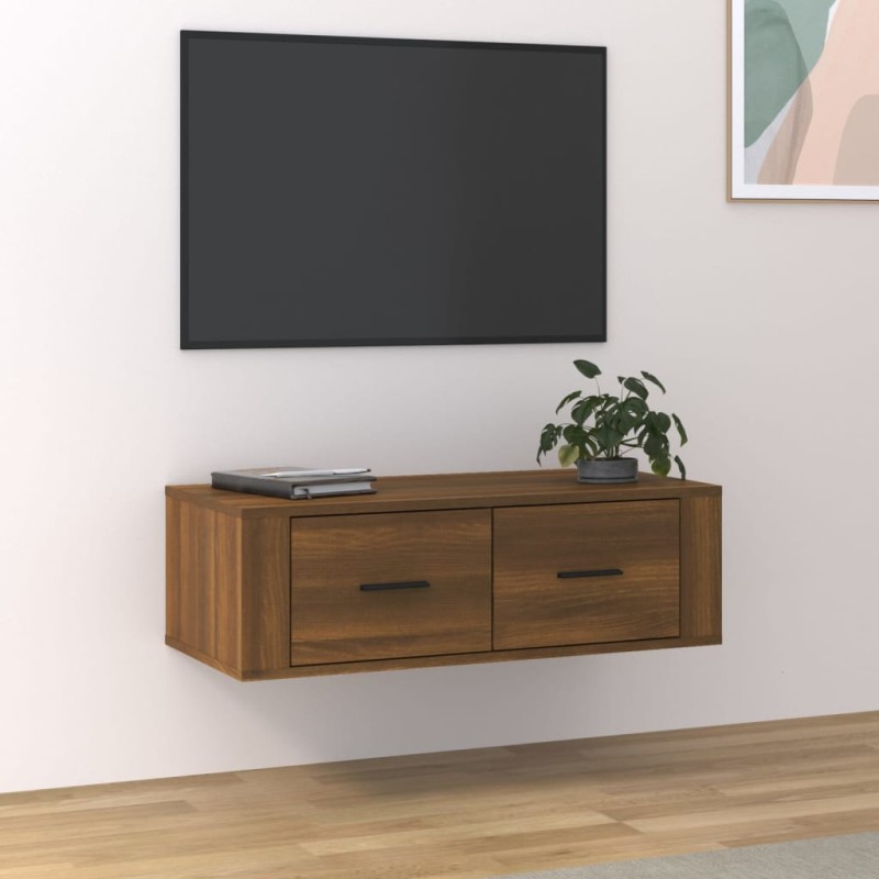vidaXL TV-Wandschrank Braun Eichen-Optik 80x36x25 cm Holzwerkstoff vidaXL TV-Wandschrank Braun Eichen-Optik 80x36x25 cm Holzwerkstoff