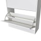 Weißer Holz-Schuhschrank mit 2 Schuhkippern Weißer Holz-Schuhschrank mit 2 Schuhkippern