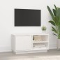 vidaXL TV-Schrank Weiß 80x35x40,5 cm Massivholz Kiefer vidaXL TV-Schrank Weiß 80x35x40,5 cm Massivholz Kiefer