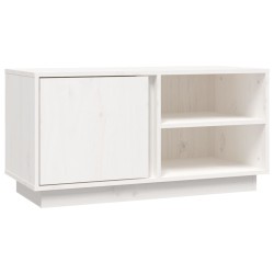 vidaXL TV-Schrank Weiß 80x35x40,5 cm Massivholz Kiefer