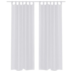2 x Transparente Gardine Fertiggardine 140 x 245 cm weiß