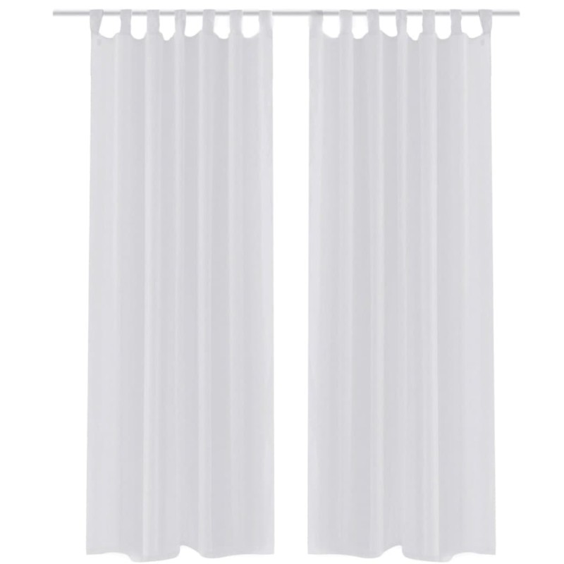 2 x Transparente Gardine Fertiggardine 140 x 245 cm weiß 2 x Transparente Gardine Fertiggardine 140 x 245 cm weiß