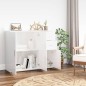 vidaXL Sideboard Hochglanz-Weiß 91x29,5x75 cm Holzwerkstoff vidaXL Sideboard Hochglanz-Weiß 91x29,5x75 cm Holzwerkstoff