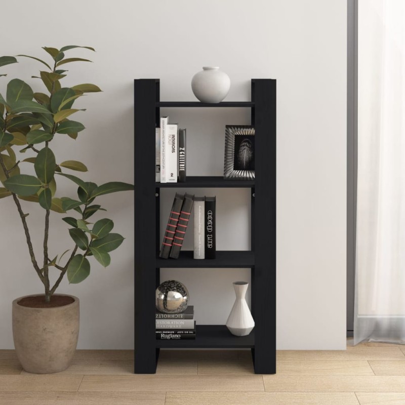 vidaXL Bücherregal/Raumteiler Schwarz 60x35x125 cm Massivholz vidaXL Bücherregal/Raumteiler Schwarz 60x35x125 cm Massivholz