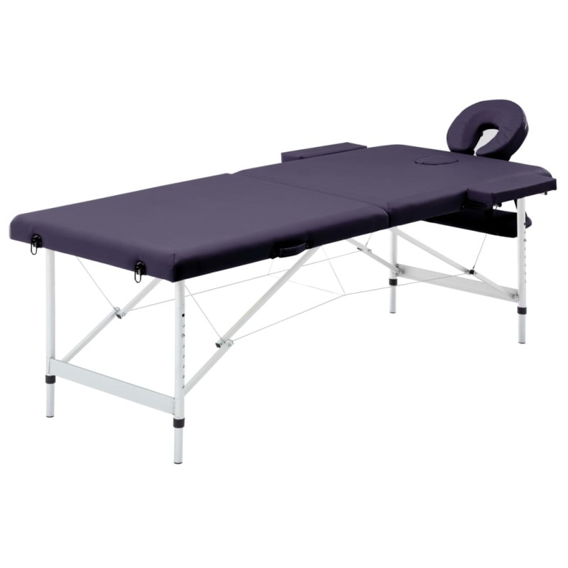 Massageliege Klappbar 2-Zonen mit Aluminiumgestell Lila Massageliege Klappbar 2-Zonen mit Aluminiumgestell Lila