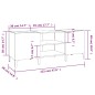vidaXL Plattenschrank Betongrau 121x38x48 cm Holzwerkstoff vidaXL Plattenschrank Betongrau 121x38x48 cm Holzwerkstoff
