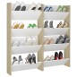 vidaXL Wand-Schuhschränke 4 Stk. Weiß Sonoma-Eiche 60x18x60 cm vidaXL Wand-Schuhschränke 4 Stk. Weiß Sonoma-Eiche 60x18x60 cm